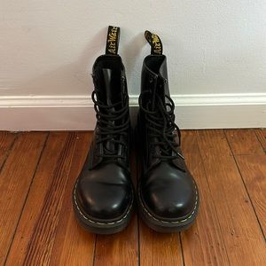 Black Smooth Leather Dr Martens 1460
